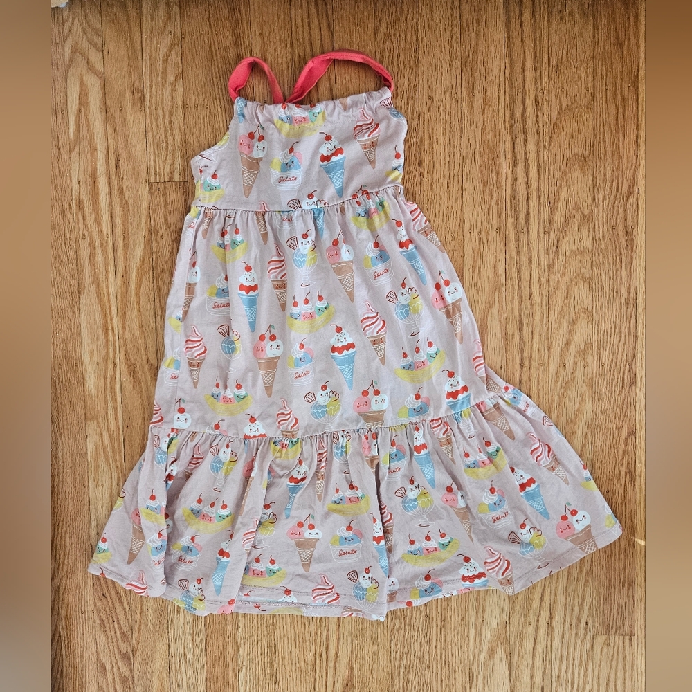 Mini Boden Ice Cream Tiered Maxi Jersey Dress 5-6Y